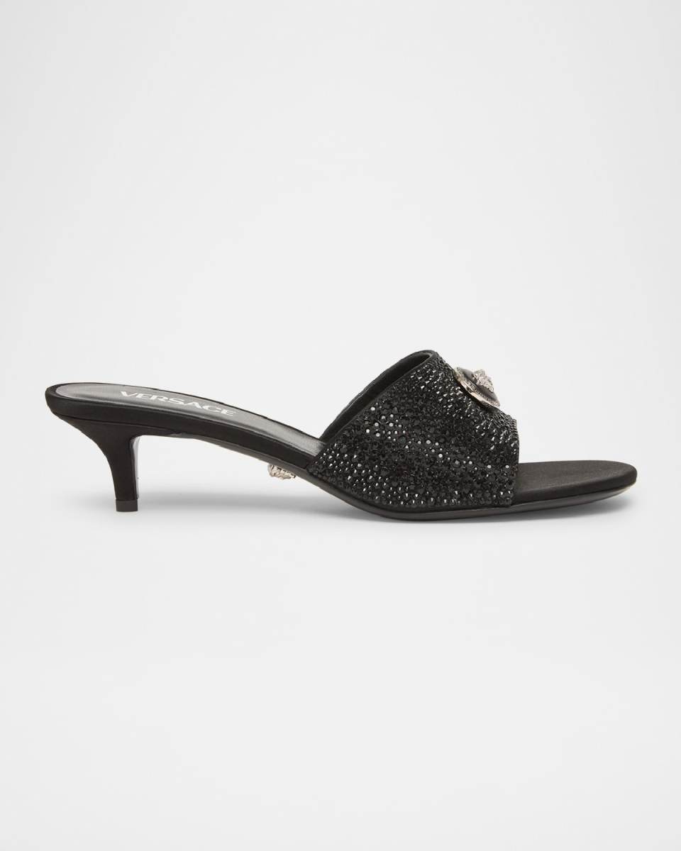 Alia Medusa Strass Kitten-Heel Mules